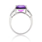 Silberring mit marokkanischem Amethyst und weißem Topas