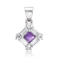Silberanhänger mit marokkanischem Amethyst und weißem Topas