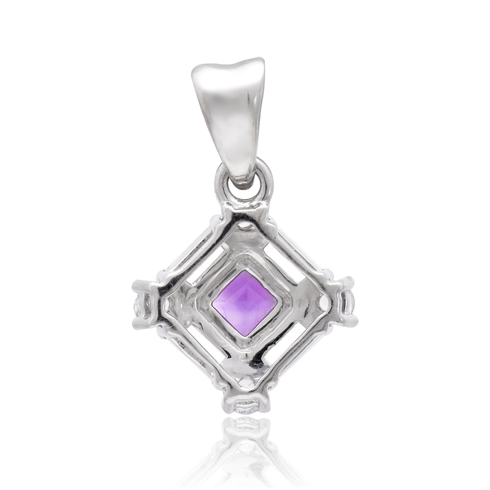 Silberanhänger mit marokkanischem Amethyst und weißem Topas