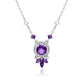 Silberhalskette mit marokkanischem Amethyst und weißem Topas