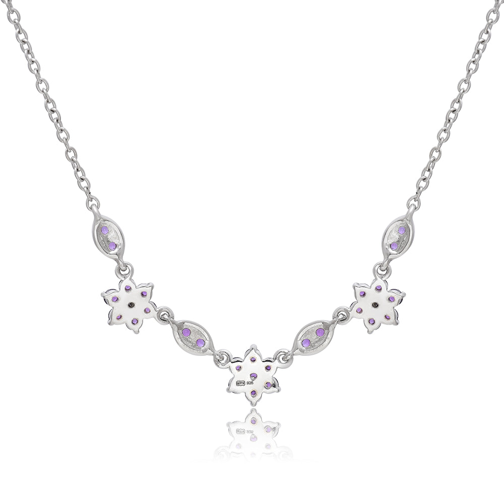 Silberhalskette mit marokkanischem Amethyst 2 