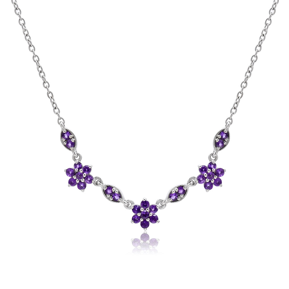 Silberhalskette mit marokkanischem Amethyst