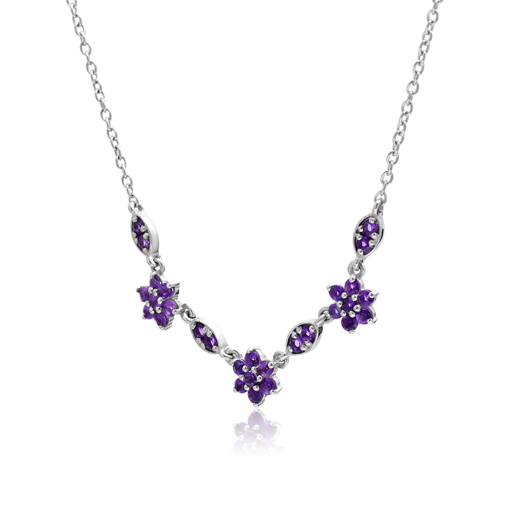 Silberhalskette mit marokkanischem Amethyst