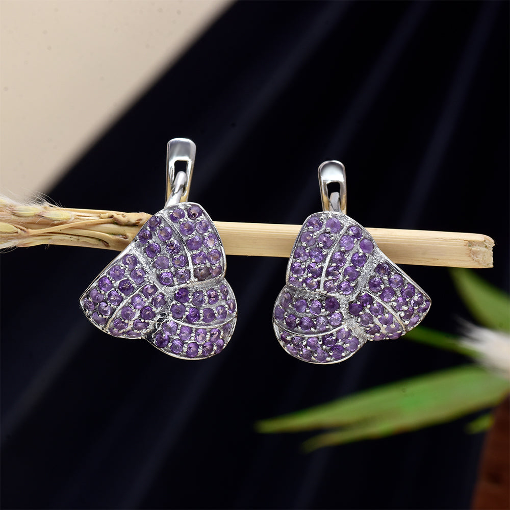 Silberohrringe mit marokkanischem Amethyst 2 