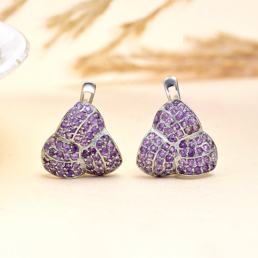 Silberohrringe mit marokkanischem Amethyst
