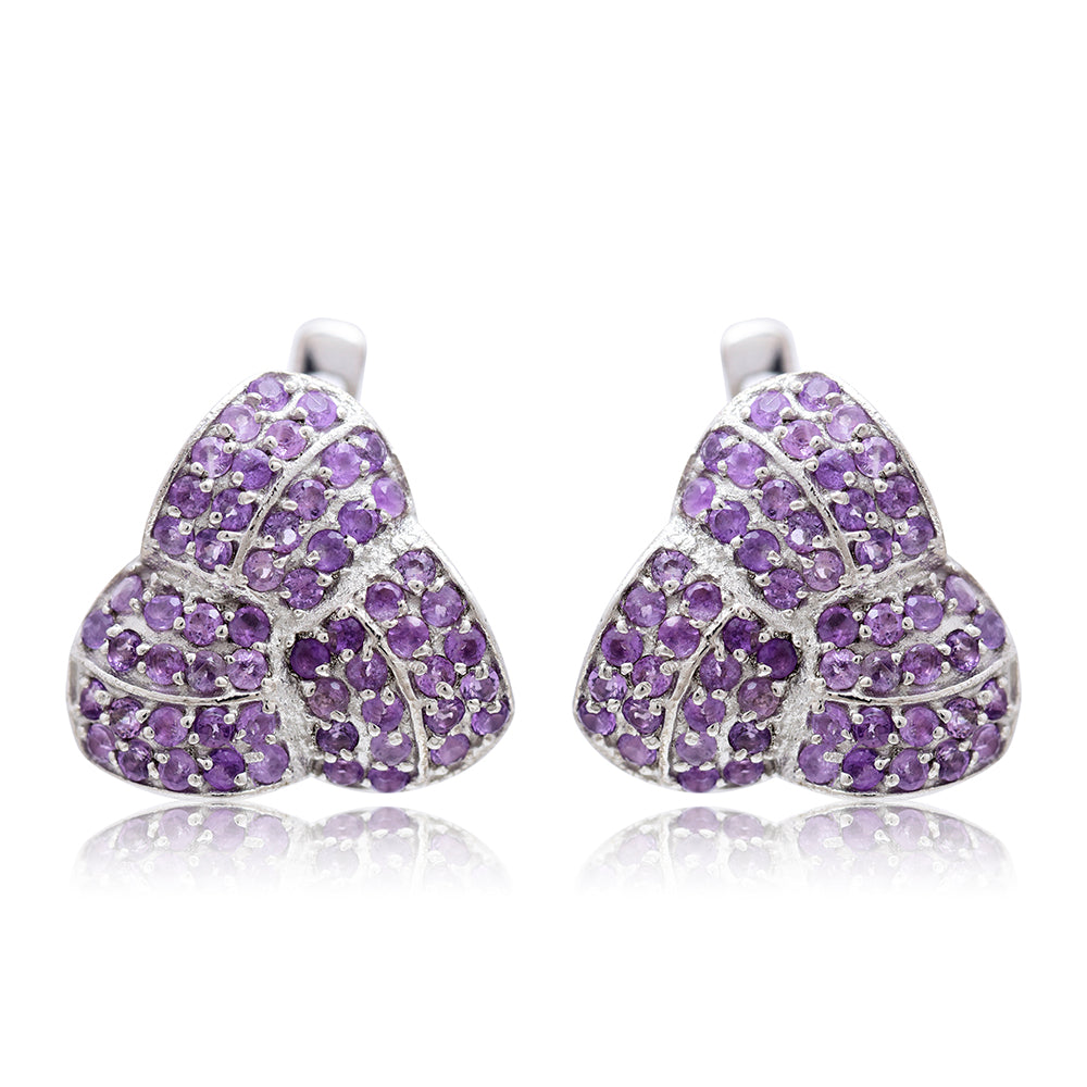 Silberohrringe mit marokkanischem Amethyst