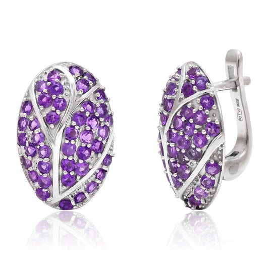 Silberohrringe mit marokkanischem Amethyst