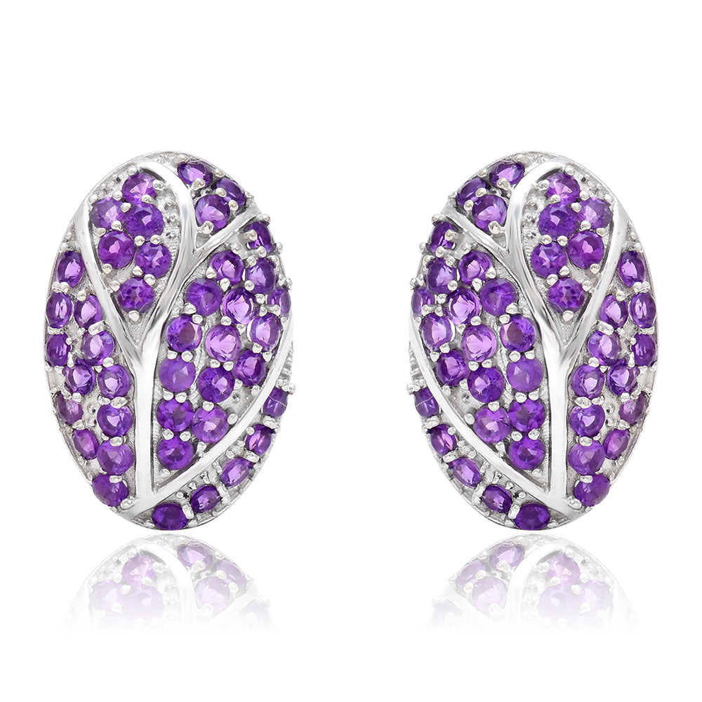 Silberohrringe mit marokkanischem Amethyst 3 