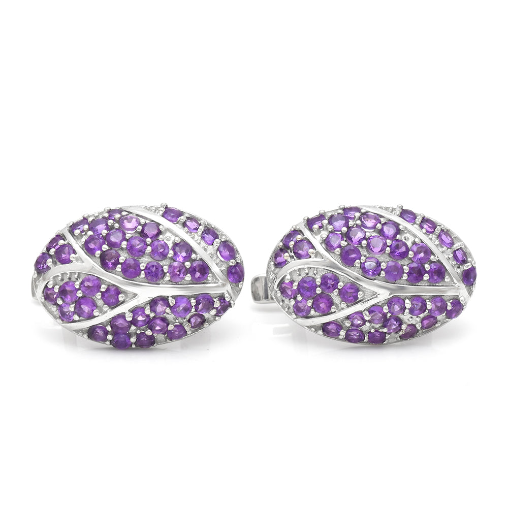 Silberohrringe mit marokkanischem Amethyst
