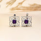 Silberohrringe mit marokkanischem Amethyst und weißem Topas