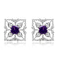 Silberohrringe mit marokkanischem Amethyst und weißem Topas