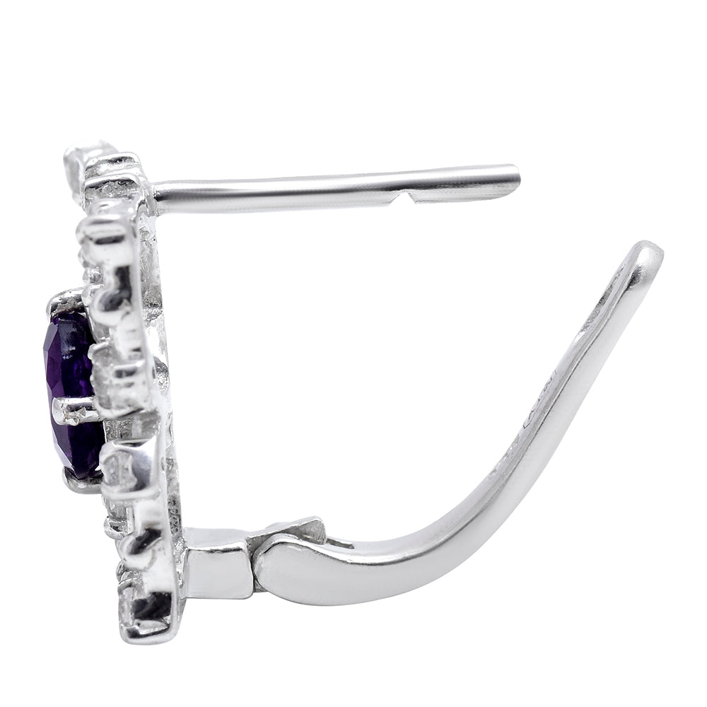 Silberohrringe mit marokkanischem Amethyst und weißem Topas 9 