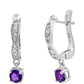 Silberohrringe mit marokkanischem Amethyst und weißem Topas