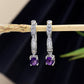Silberohrringe mit marokkanischem Amethyst und weißem Topas