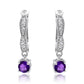 Silberohrringe mit marokkanischem Amethyst und weißem Topas