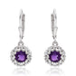 Silberohrringe mit marokkanischem Amethyst und weißem Topas