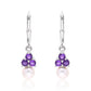 Silberohrringe mit marokkanischem Amethyst und weißer Süßwasserperle