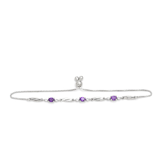Silberarmband mit marokkanischem Amethyst und weißem Topas