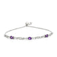 Silberarmband mit marokkanischem Amethyst und weißem Topas