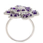 Silberring mit marokkanischem Amethyst und weißem Topas
