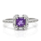 Silberring mit marokkanischem Amethyst und weißem Topas