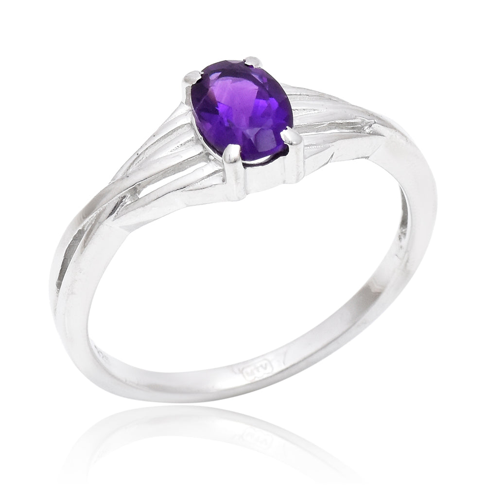 Silberring mit marokkanischem Amethyst 1 