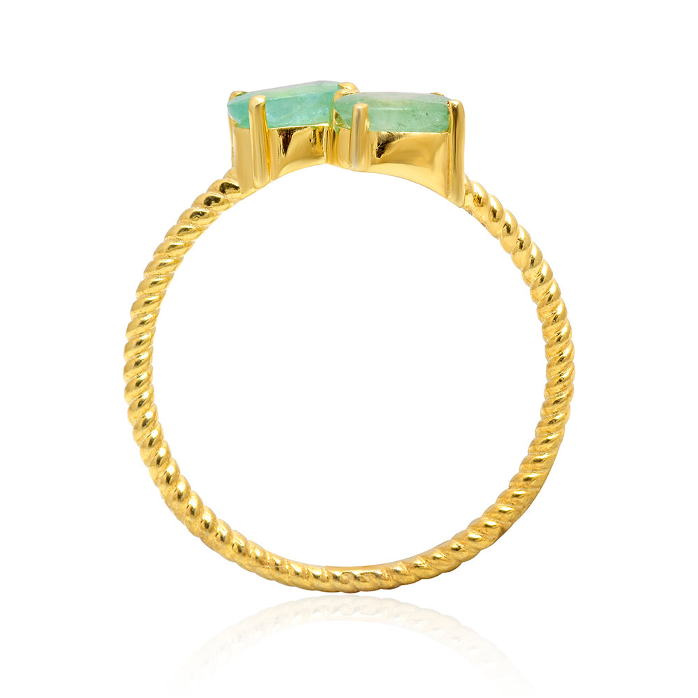 Goldplattierter Silberring mit brasilianischem Smaragd 3 