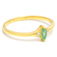 Goldplattierter Silberring mit brasilianischem Smaragd und weißem Topas
