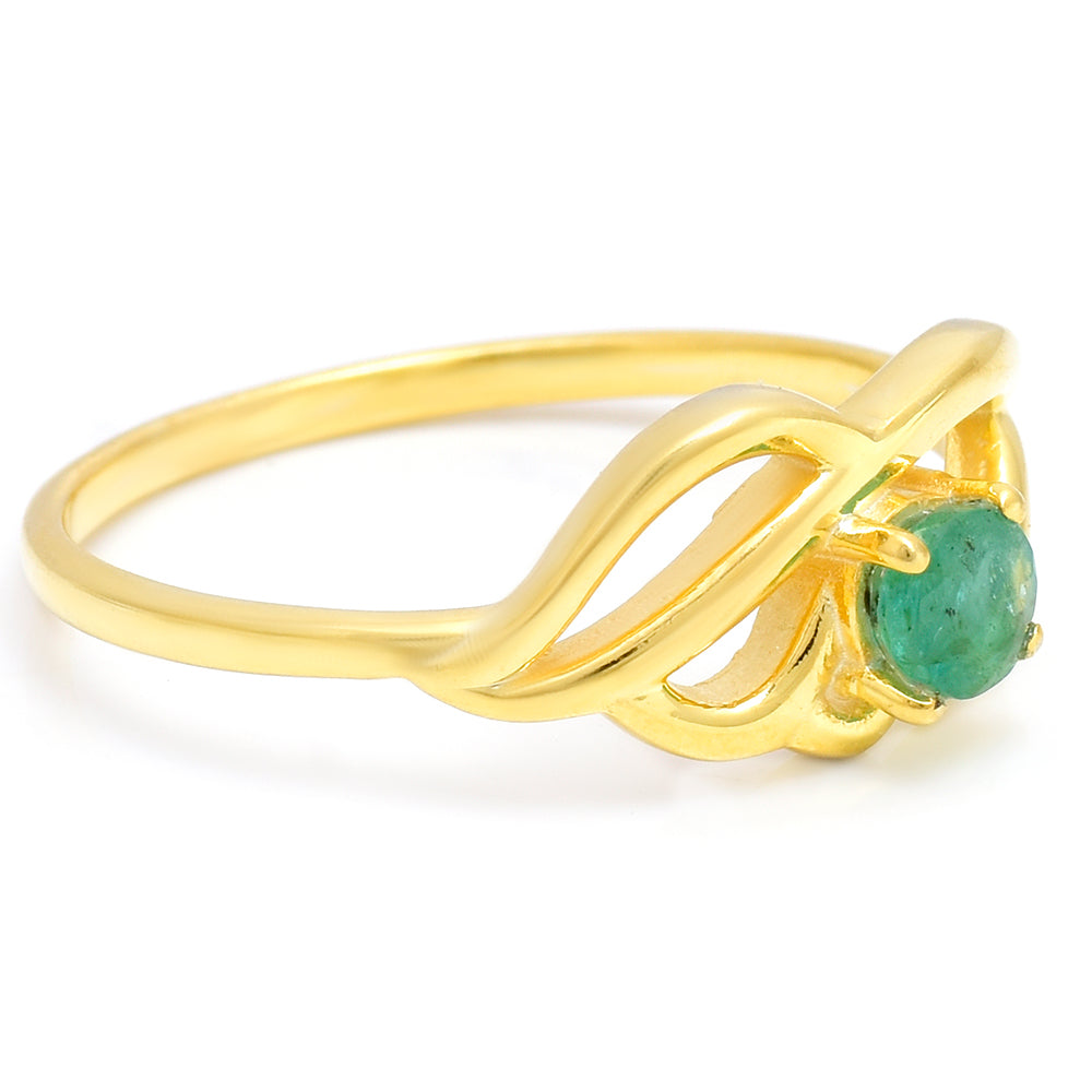 Goldplattierter Silberring mit brasilianischem Smaragd 2 