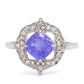 Silberring mit Tansanit - Klasse AAA und weißem Topas