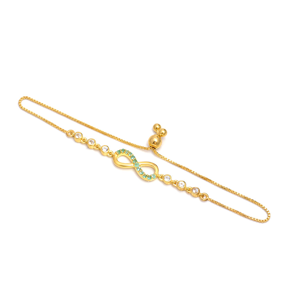 Goldplattiertes Silberarmband mit brasilianischem Smaragd und weißem Topas 2 