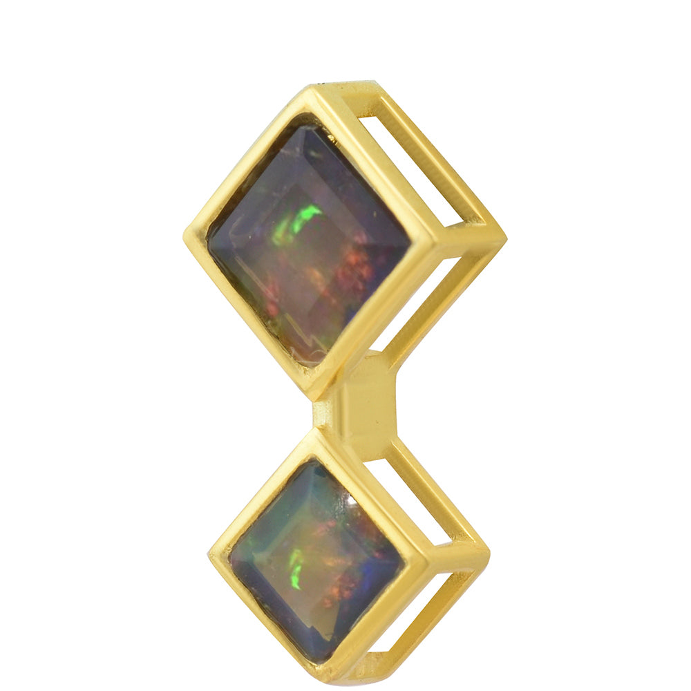 Goldplattierte Silberhalskette mit äthiopischem Opal aus Lega Dembi