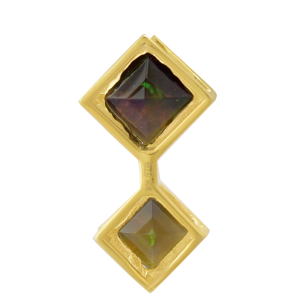 Goldplattierte Silberhalskette mit äthiopischem Opal aus Lega Dembi 4 