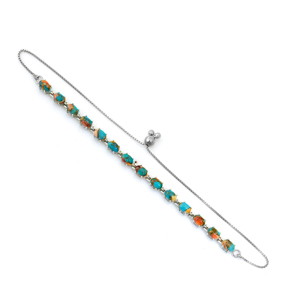Silberarmband mit Austerntürkis 2 
