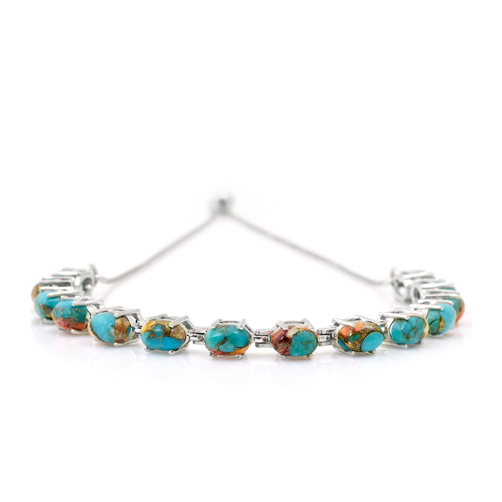 Silberarmband mit Austerntürkis