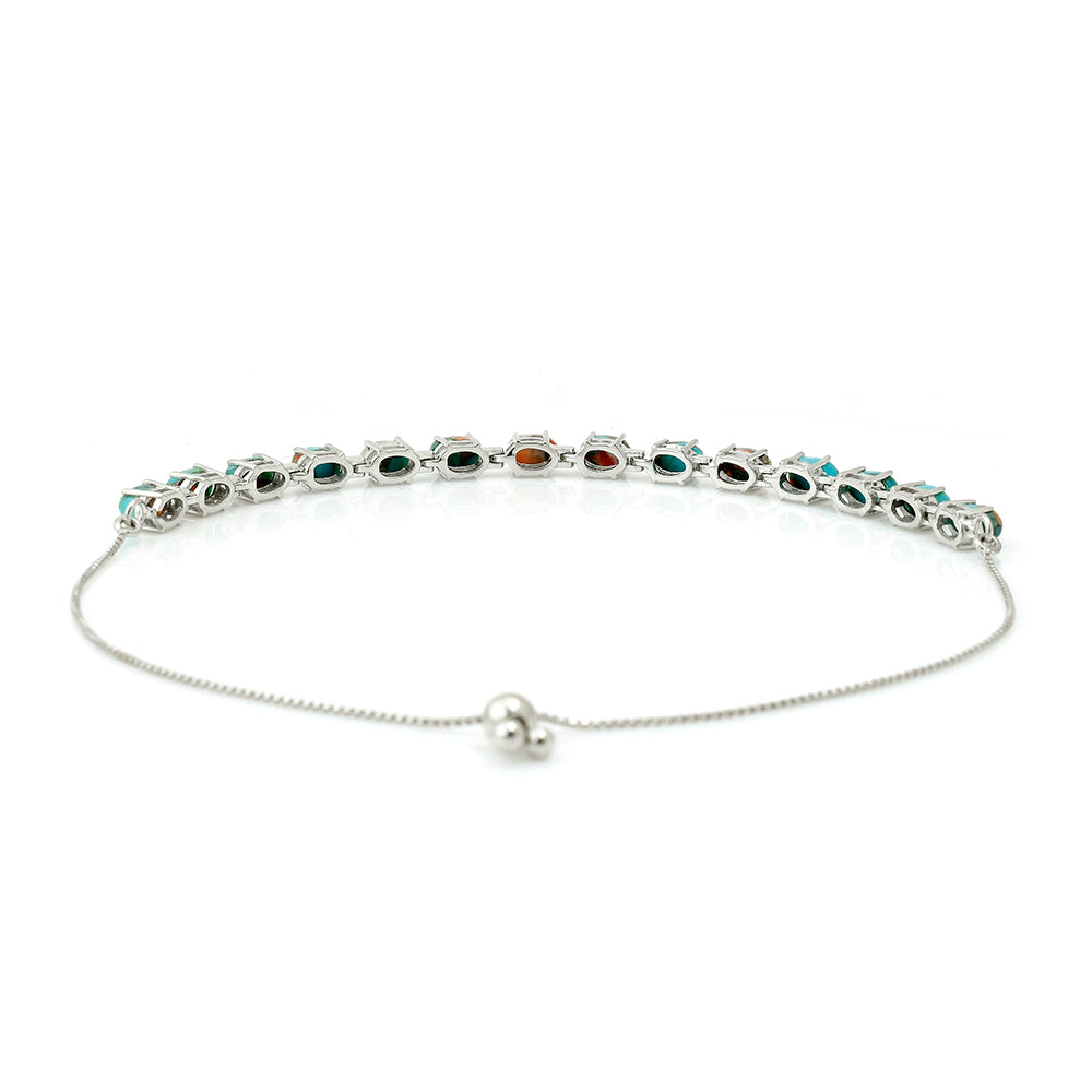 Silberarmband mit Austerntürkis