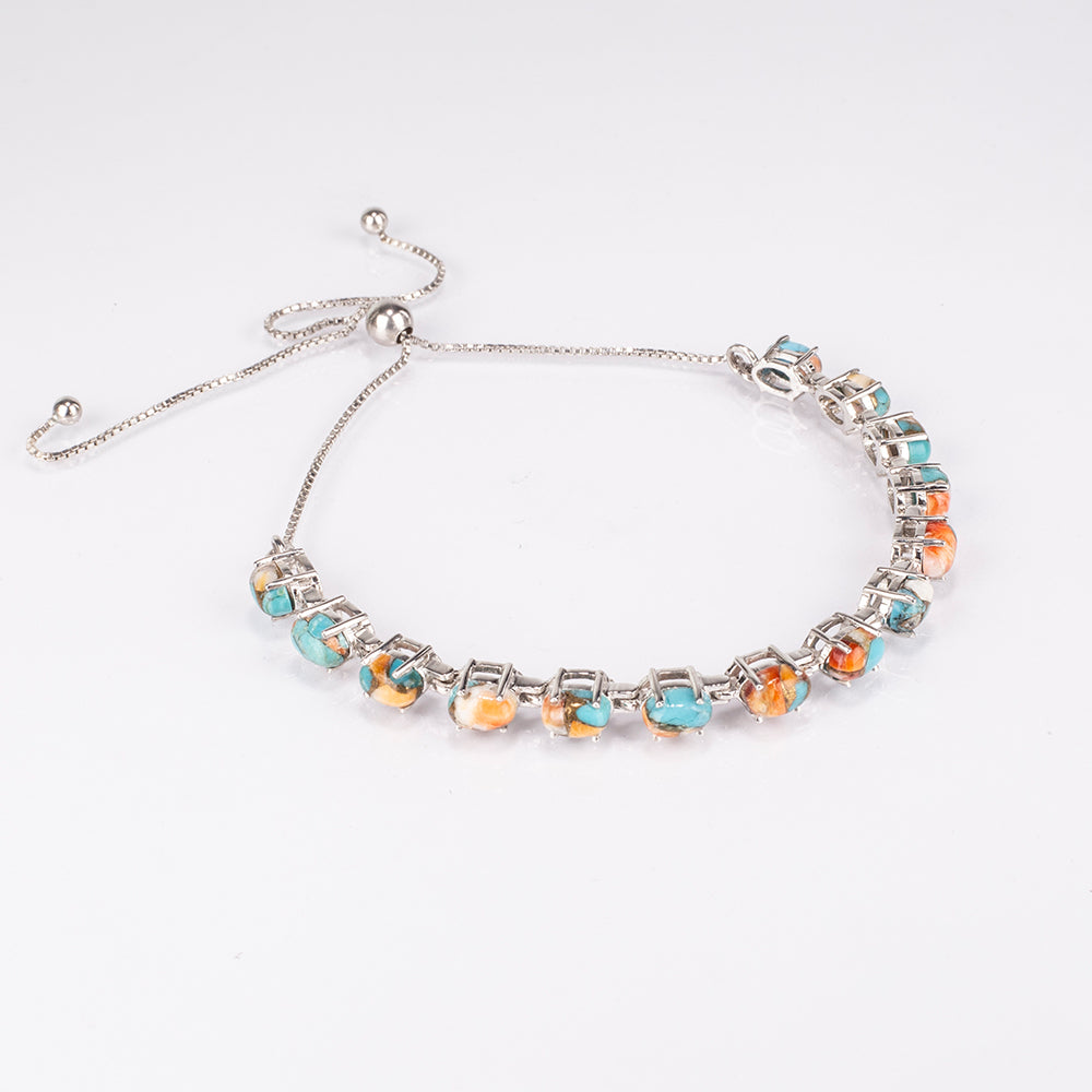 Silberarmband mit Austerntürkis 5 