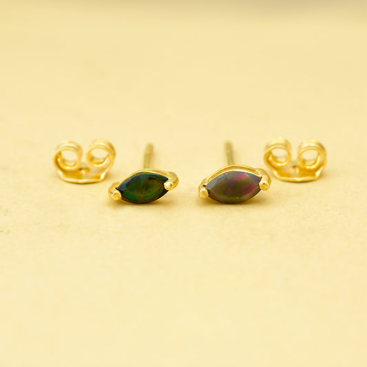 Goldplattierte Silberohrringe mit äthiopischem Opal aus Lega Dembi