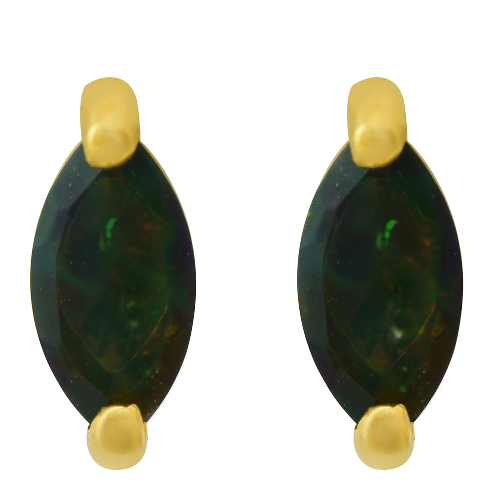 Goldplattierte Silberohrringe mit äthiopischem Opal aus Lega Dembi 1 