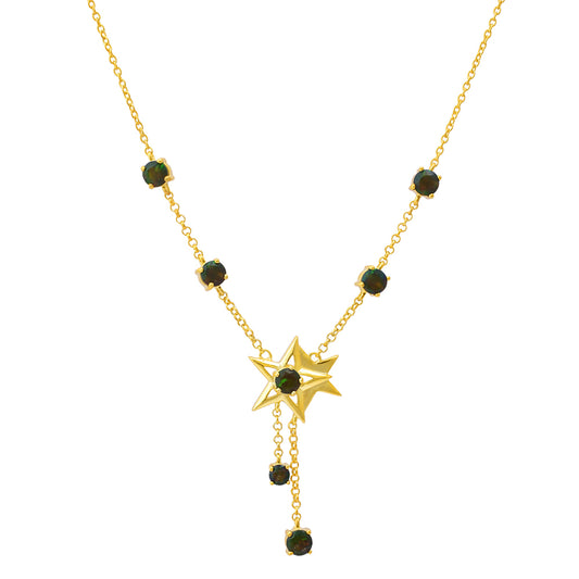 Goldplattierte Silberhalskette mit äthiopischem Opal aus Lega Dembi