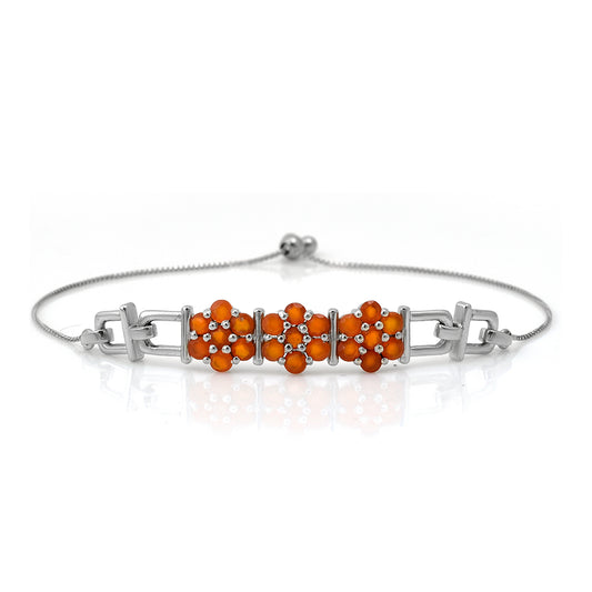 Silberarmband mit rotem Achat