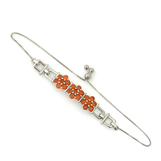 Silberarmband mit rotem Achat