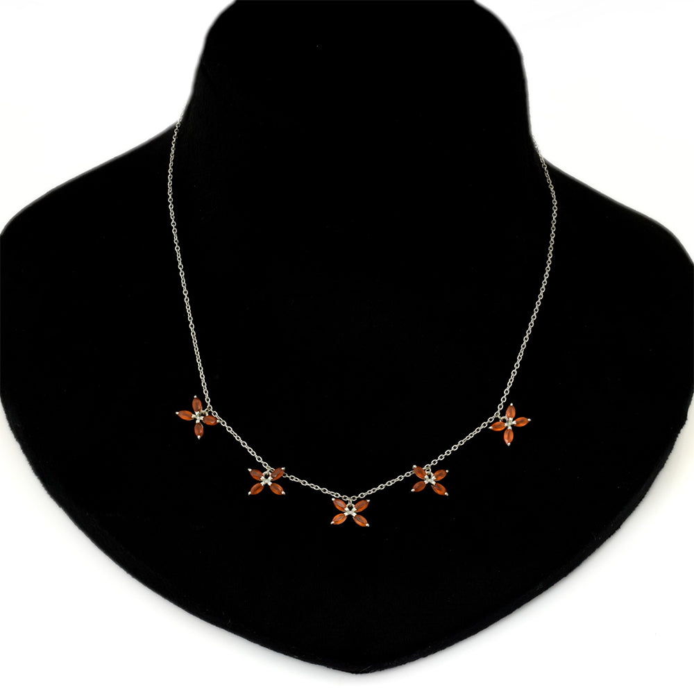 Silberhalskette mit rotem Achat