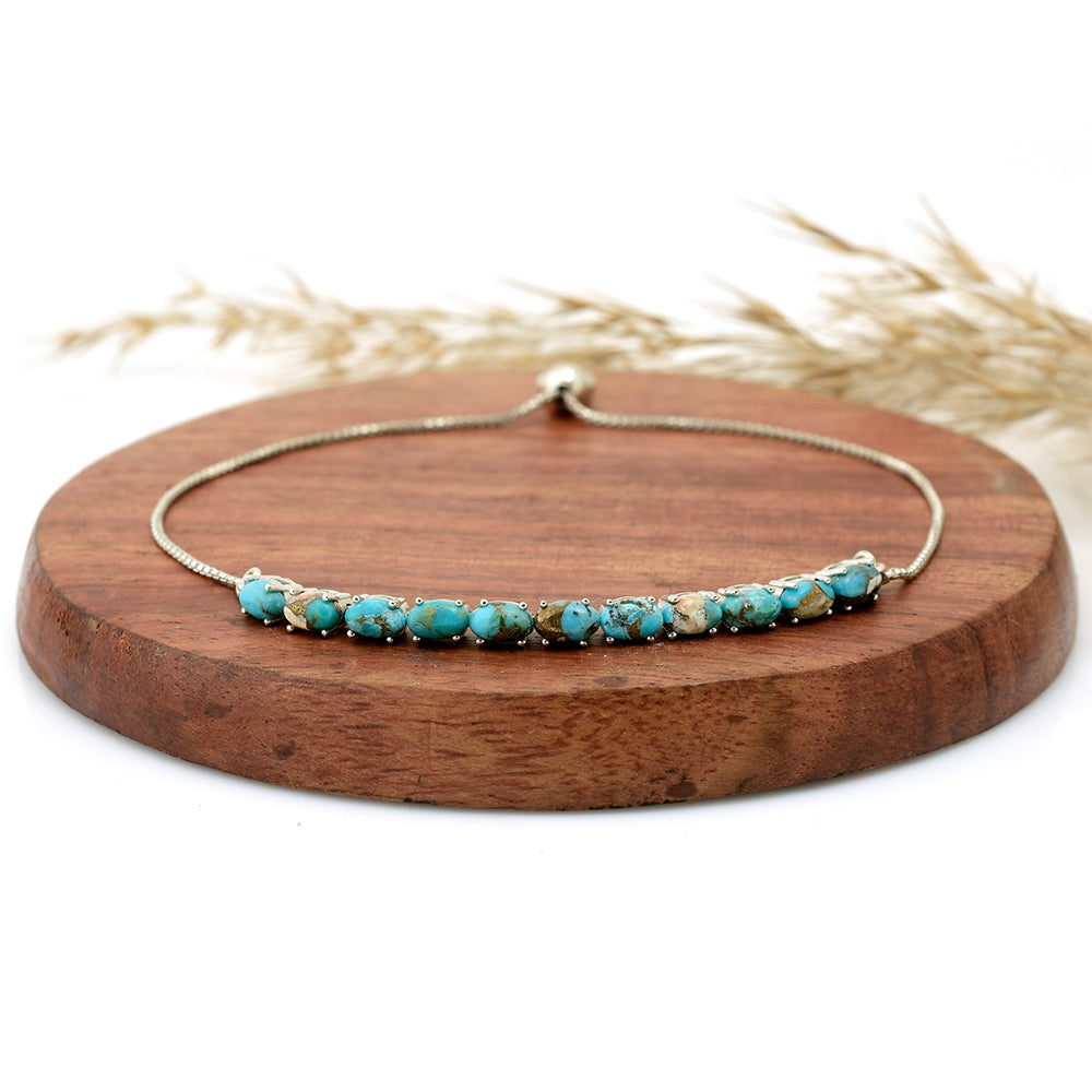Silberarmband mit Austerntürkis
