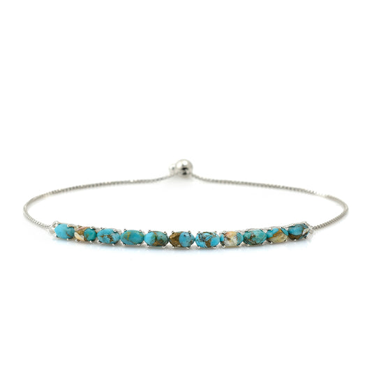 Silberarmband mit Austerntürkis