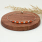 Silberarmband mit rotem Achat und weißem Topas