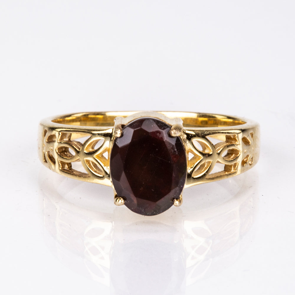 Goldplattierter Silberring mit äthiopischem Opal aus Lega Dembi 5 