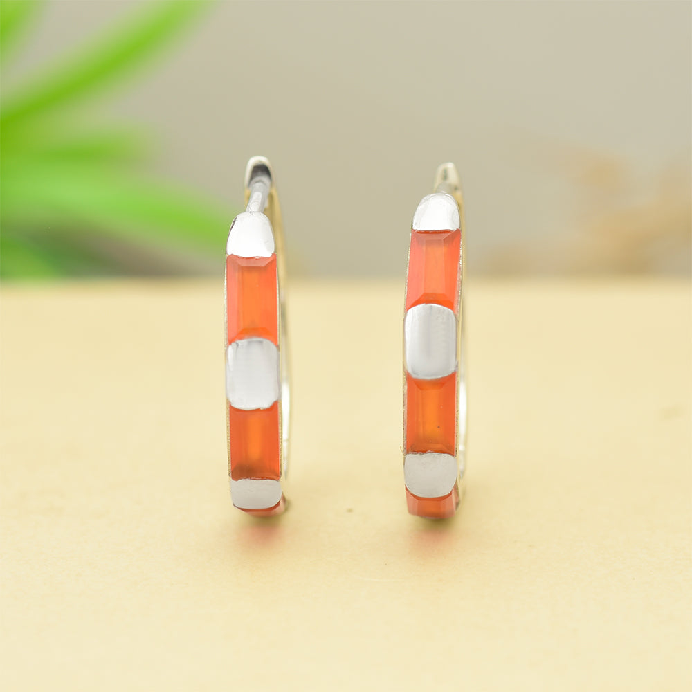 Silberohrringe mit rotem Achat 2 
