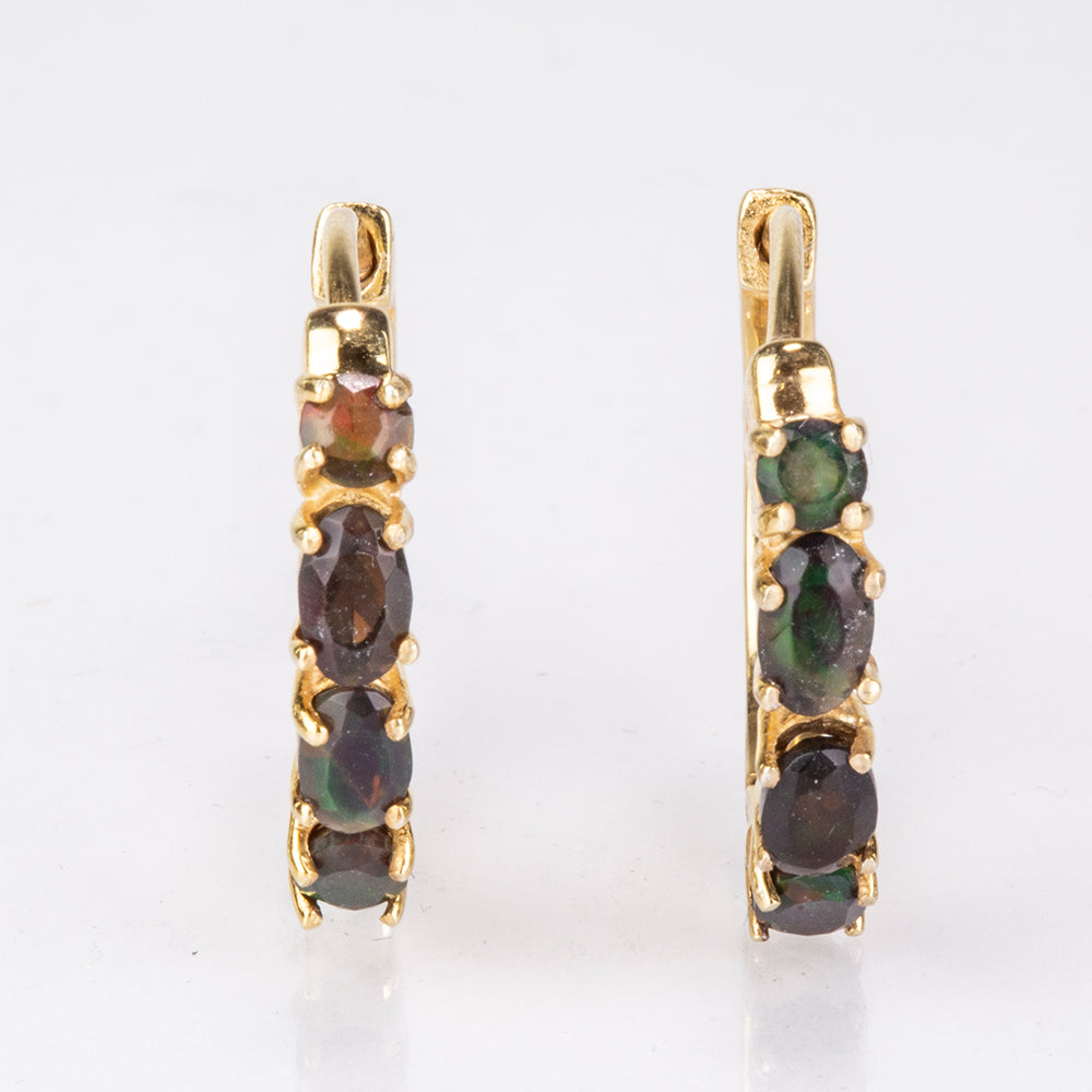Goldplattierte Silberohrringe mit äthiopischem Opal aus Lega Dembi
