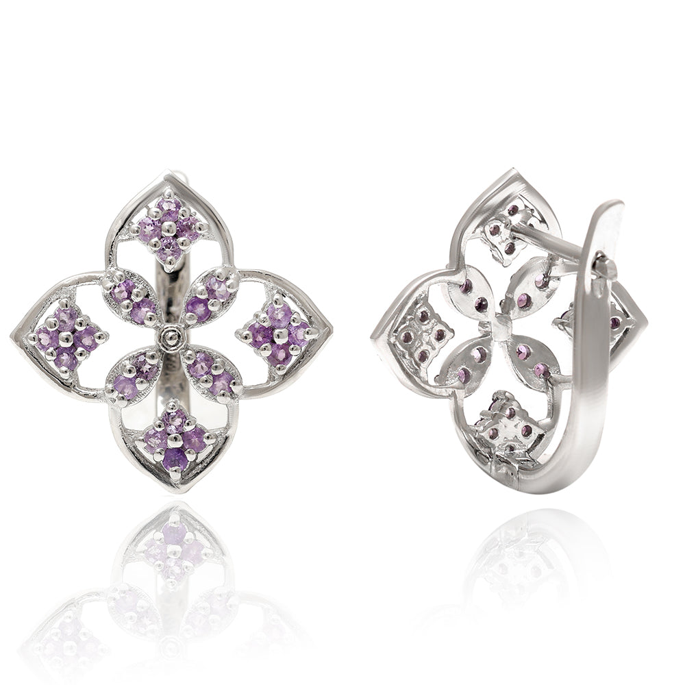Silberohrringe mit brasilianischem Amethyst 1 